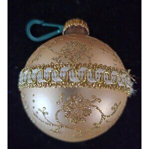 Handcrafted Krebs Gold Glass Christmas Ornaments Set Of 4 Floral Lace Design
